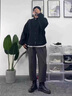 馬丁靴秋季新款男鞋工裝鞋防水耐磨工作勞保厚底高幫靴休閑皮鞋潮 ZQ01黑色 40 曬單實拍圖