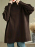 蘑菇同學(xué)中長(cháng)款高領(lǐng)打底衫女秋冬大碼胖MM氣質(zhì)寬松慵懶風(fēng)內搭上衣長(cháng)袖t恤 咖啡色 均碼 建議100-180斤 曬單實(shí)拍圖