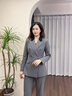 AD拼色西裝外套輕奢職場(chǎng)女裝秋冬新款小西裝套裝灰色職業(yè)裝 灰色西裝 S 曬單實(shí)拍圖