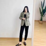 Jret黑色職業(yè)褲女士高腰直筒褲春夏季修身西裝褲女工作褲薄款 黑色 XL 105-115斤 曬單實(shí)拍圖