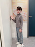 棉奇熊德絨兒童保暖內(nèi)衣套裝男童加絨秋衣秋褲中大童加厚秋冬女童睡衣冬 黑色-保暖套裝【420克加絨加厚】 110cm 曬單實(shí)拍圖