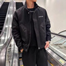 梵洛幽潮牌痞帥工裝外套男春秋季潮流刺繡夾克2025新款男士休閑春裝上衣 酒紅色 L 曬單實(shí)拍圖