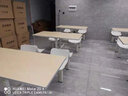 溢彩家具食堂餐桌椅小吃快餐桌椅四人位學(xué)校公司單位不銹鋼連體餐桌椅組合 四人位加粗鍍鋅腳PP塑料椅面 曬單實(shí)拍圖