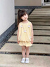 G.DUCKKIDS童裝女童夏季套裝兒童衣服女寶寶夏裝甜美風小鴨子背心短褲兩件套 黃色   90尺碼1~2歲【 80-90cm】 曬單實拍圖