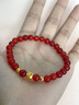 中國黃金（CHINA GOLD）小福袋黃金手鏈女足金紅瑪瑙手串生日禮物送女友老婆結婚紀念日 足金大福袋手串 曬單實(shí)拍圖