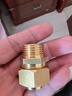 際工銅螺帽燃氣管快接頭三通4分6分天然氣波紋管煤氣接頭內外絲免打波 銅4分燃氣外絲快接（銅卡） 曬單實(shí)拍圖