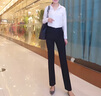 晨芙西褲女正裝西裝褲子女士工作褲小個(gè)子直筒高腰垂感顯瘦職業(yè)裝長(cháng)褲 黑色厚款耳仔長(cháng)褲801 XL 建議110-120斤 曬單實(shí)拍圖