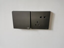 ABB 開(kāi)關(guān)插座面板 軒致系列古典灰  86型墻壁家用電源插座 五孔插座8只裝 曬單實(shí)拍圖