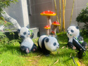 鴻日光輝 花園裝飾 庭院擺件 戶外草坪園林雕塑樹脂工藝品動物仿真熊貓擺件 款A(yù)CE三只熊貓 曬單實(shí)拍圖
