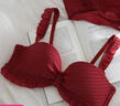 俏曼芬內衣女無(wú)肩帶文胸防滑小胸聚攏薄款胸罩日系少女收副乳無(wú)鋼圈套裝 紅色（單件） L 36/80(AB通杯厚約1CM) 曬單實(shí)拍圖
