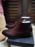 村哥牛皮男士馬丁靴秋冬季加絨高幫皮鞋短靴男士皮靴英倫男靴 酒紅色(加絨款) 40 曬單實(shí)拍圖