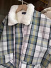 魄克美式復古羊羔絨外套男春秋季棉服加絨加厚oversize寬松格子棉衣潮 M166黑色 XL 130-150斤 曬單實(shí)拍圖