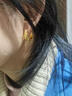 QMXD越南仿沙金滿(mǎn)天星雕花耳環(huán)女生耳釘耳墜流星雨圓形耳扣耳飾品禮物 滿(mǎn)天星金色耳環(huán)【2只價(jià)】 曬單實(shí)拍圖
