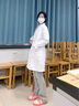 尊嘉白大褂長(cháng)袖醫生服白大衣夏季短袖實(shí)驗服長(cháng)款美容院師護士工作服 純白無(wú)腰帶（女款長(cháng)袖） M 曬單實(shí)拍圖