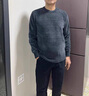 啄木鳥秋冬季男士毛衣男加絨加厚圓領(lǐng)針織衫男裝上衣中青年保暖打底衫 21026/3229墨綠色 XL 曬單實拍圖