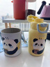 ONEDAY兒童保溫杯3-6-12歲上學(xué)專用316食品級(jí)吸管小學(xué)生直雙飲帶背帶套 黃色熊貓520ml（雙飲） 曬單實(shí)拍圖