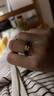 中國(guó)黃金（CHINA GOLD）足金玫瑰花黃金戒指女款花朵手工紅黑編織繩情人節(jié)生日禮物送女友 玫瑰花戒指【黑繩】 曬單實(shí)拍圖