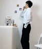 長袖襯衫男純色職場商務休閑職業(yè)正裝男士婚禮伴郎襯衣簡約上衣服 黑色加絨 XL 曬單實拍圖