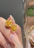 中國黃金（CHINA GOLD）黃金耳釘女款足金玫瑰花耳飾時尚首飾結(jié)婚生日禮物女生送女友老婆 玫瑰花耳釘 約1.6g【一對】 曬單實(shí)拍圖