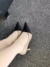 ZHR高跟鞋女細跟法式小香風OL拼色百搭通勤職業(yè)鞋女尖頭淺口氣質(zhì)單鞋女 U76 杏色 37  曬單實拍圖