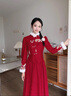 塞德勒新中式敬酒服新娘2025新款訂婚回門(mén)禮服裙長(cháng)袖女結婚冬季加厚加絨 酒紅色 S（建議86-95斤) 曬單實(shí)拍圖