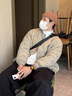 羅蒙（ROMON）棉服空氣棉衣男2025春秋寬松大碼加肥加大休閑胖子棒球外套男裝 黑色 XL 體重150-170斤 曬單實(shí)拍圖