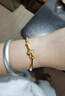 灝象9999如意鎖24k鍍金半鐲手鏈黃金色轉運珠手鐲情人節送女友老婆 S2355 如意串珠半鐲 曬單實(shí)拍圖