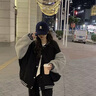 Jret美式復古加絨加厚衛衣外套女學(xué)生秋冬季寬松原宿港風(fēng)棒球服ins潮 黑色*秋冬款 加絨 L 適合105-125斤 曬單實(shí)拍圖