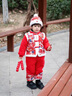 G.DUCKKIDS童裝漢服男童過(guò)年衣服冬裝兒童唐裝中國風(fēng)年服小童男寶寶周歲禮服 紅色套裝 90 (建議身高80-90 1歲半-2歲) 曬單實(shí)拍圖