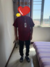 俞兆林（YUZHAOLIN）唐裝男中國風(fēng)爺爺奶奶情侶夏季父母短袖套裝爸爸過壽星生日中老年 龍鳳刺繡 紅色【上衣】 XL /41 男【建議140-160斤】 曬單實拍圖