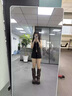 百麗弋沅增高厚底棕色靴子女2024秋冬新款粗腿美拉德長(cháng)筒靴西部牛仔褲管靴 深棕色   38 (240mm) 曬單實(shí)拍圖