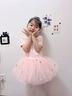 舞東方兒童舞蹈服女童練功服春夏季中國舞跳舞芭蕾舞裙幼兒短袖演出服裝 藕粉色【短袖】 130 (身高120-130厘米) 曬單實(shí)拍圖