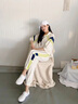 NPZ運(yùn)動(dòng)套裝女春夏薄款女裝時(shí)尚韓版潮流寬松蝙蝠袖連帽衛(wèi)衣兩件套女 白色 M .95-110斤 曬單實(shí)拍圖