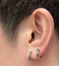 老銀匠s925銀男士銀耳環(huán)復(fù)古做舊時(shí)尚銀耳飾送男友情人節(jié)禮物銀耳圈男人 耳圈直徑9.2mm（一對(duì)裝）有證書 曬單實(shí)拍圖