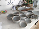 萌仔熊  碗碟套裝新款家用盤(pán)碟日式碗盤(pán)復古風(fēng)手工粗陶碗筷組合簡(jiǎn)約高檔菜盤(pán)子陶瓷喬遷送禮餐具套裝 2人食10件套（混色裝） 曬單實(shí)拍圖