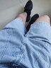 Colombass牛仔短褲男潮牌夏季新款男士寬松五分褲男大碼潮流休閑中褲子 黑灰條紋 L 曬單實(shí)拍圖