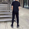 VACK夏季時(shí)尚修身小腳褲休閑褲潮流九分褲男生冰絲褲子男裝束腳褲男 569黑色 XL (推薦體重115-130斤) 曬單實(shí)拍圖