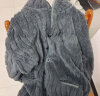 猫人男士睡衣男秋冬厚款法兰绒保暖开衫可外穿家居服套装简约灰色2XL 晒单实拍图