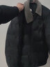 羅蒙【純羊毛領(lǐng)】鴨絨羽絨服男士冬季翻領(lǐng)短款爸爸保暖工裝羽絨外套男 曬單實(shí)拍圖