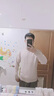 花花公子（PLAYBOY）長袖t恤男春秋季新款時尚百搭休閑修身衛(wèi)衣男潮流圓領(lǐng)簡約上衣男 白色 L 曬單實拍圖