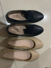 路施南黑色系帶皮鞋女職業(yè)中跟深口工作鞋秋冬季通勤鞋粗跟軟底真皮單鞋 黑色中跟3.8cm(381) 39 曬單實拍圖