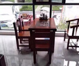巧諾飛花實(shí)木茶桌椅組合家用中式套裝一體喝茶幾陽(yáng)臺小型復古老船木泡茶桌 1.2米茶桌+大圈椅+3靠背椅 整裝運輸至樓下 曬單實(shí)拍圖