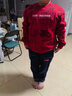 小豬托尼男童衛衣紅色新年裝兒童加絨衛衣男大童套裝胖童裝拜年服 潮牌年裝衛衣紅 160 合適155-165身高，110-130斤 曬單實(shí)拍圖