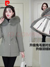 皮爾卡丹（pierre cardin）派克服女2025冬新款獺兔毛內(nèi)膽可拆卸小個(gè)子短款海寧皮草外套針織 軍綠【兔毛內(nèi)膽+里襯加棉雙層保 L 曬單實(shí)拍圖