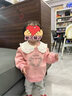 JELLYBABY女童針織外套娃娃領(lǐng)2024秋季新款國風(fēng)新中式嬰幼風(fēng)衣開衫疊穿上衣 粉紅 90 CM 曬單實拍圖