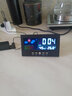 純燦多功能聲控氣象鐘數顯電子數字溫濕度計家用創(chuàng  )意彩屏萬(wàn)年歷帶鬧鐘 黑色+USB線(xiàn)+插頭 曬單實(shí)拍圖
