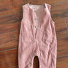 Auro Mesa嬰兒背帶褲ins風(fēng)可愛(ài)男女寶寶燈芯絨背帶褲秋冬兒童無(wú)袖連體衣 粉色 100cm/2-3T 曬單實(shí)拍圖