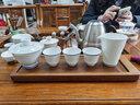 古鎮(zhèn)陶瓷（GUZHENTAOCI） 景德鎮(zhèn)陶瓷茶具套裝功夫茶具茶杯家用品茗杯高白瓷茶具六件套 雪蘭茶盤 6件 曬單實(shí)拍圖