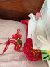 禧愿 寶寶紅色老虎枕套蠶沙龍鳳枕新生嬰兒決明子刺繡枕頭 棉平安紅角（決明子） 曬單實(shí)拍圖
