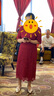 玖姿（JUZUI）商場同款中式國風(fēng)旗袍女秋款蕾絲連衣裙JWCQ50027 大紅 L 曬單實拍圖